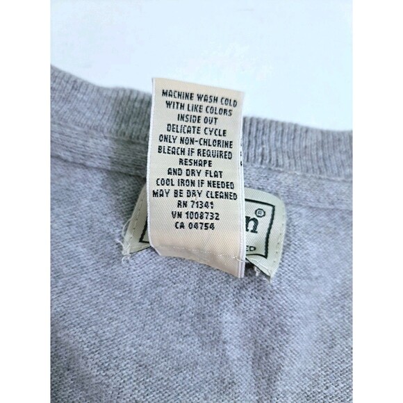 LL Bean Sweater Mens XL Cotton Cashmere Blend V Neck Gray Long Sleeve - Picture 3 of 8